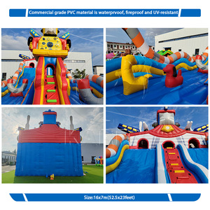 Glissière gonflable géante Fun City Mech Fighter Course d'obstacles gonflable Terrain de jeu Château gonflable pour parc d'attractions - Product Image 3