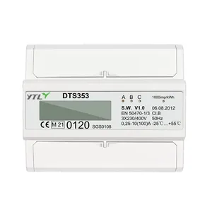 YTL DTS353 5(80)A DIN rail 3 Phase 7 Module MID Certificated ODM Watt hour meters