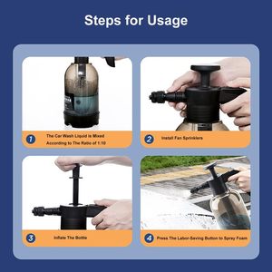 Bouteille pulvérisatrice manuelle en plastique pressurisée <span class=keywords><strong>de</strong></span> 2 L |   <span class=keywords><strong>Pulvérisateur</strong></span> d'eau pour le detailing automobile, l'entretien des pelouses et des jardins, le nettoyage ménager - Product Image 3