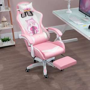 Vente en gros bon marché de chaises de <span class=keywords><strong>gamer</strong></span> de course sur ordinateur confortables roses de haute qualité chaise de gaming de course pour filles - Product Image 5