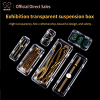 Boîte de présentation de bijoux carrée transparente, écologique, résistante aux chocs, 175x75x50mm, avec fermeture à boucle pour bijoux