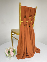 Ceintures de chaise de mariage en mousseline ivoire Ceintures bon marché Couverture de chaise Ceinture de chaise à volants de mariage