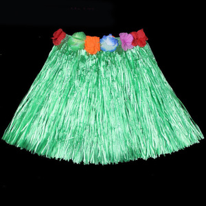 Disfraz Hawaiano de Plástico Impermeable al por Mayor <span class=keywords><strong>para</strong></span> <span class=keywords><strong>Niñas</strong></span>, Conjunto de Falda de Hula y Diademas <span class=keywords><strong>para</strong></span> Fiestas Luau, Traje Tropical de Playa - Product Image 5
