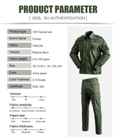Tenue de combat tactique professionnelle pour forces de sécurité - 65% polyester/35% coton, résistante aux déchirures, respirante
