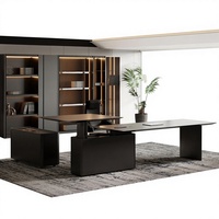 Bureau de direction électrique relevable en bois de grande taille, bureau de direction moderne et simple, combinaison chaise de bureau, livraison porte-à-porte