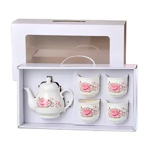 Geschäfts geschenk 4 Tassen Bienen druck Hochwertiges Keramik-Teekannen-Set