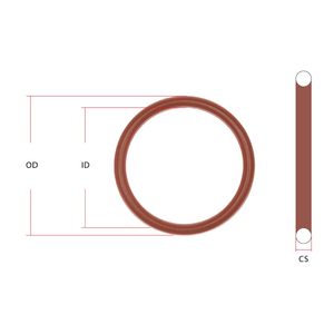 10 pezzi O-ring in Silicone rosso, durometro da <span class=keywords><strong>70A</strong></span>, spessi 1 1/4 "ID 1-1/2" OD 1/8 ", - Product Image 1