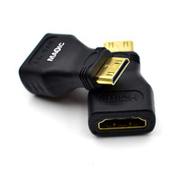 Adaptateur Mini HDMI plaqué or, connecteur mâle vers femelle, convertisseur compatible avec les cartes vidéo, tablettes et PI
