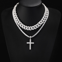Großhandelspreis Bestseller Diamantentest bestanden 18k Vergoldetes 925 Sterling Silber Hip Hop 2mm 3mm 4mm 5mm Moissanit Kreuzanhänger