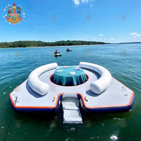 Île flottante gonflable NOVA en PVC de qualité commerciale avec option tente et piscine, garantie 1 an pour les vacances en famille