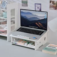 Rallonge de hauteur pour ordinateur portable Organisateur de bureau Support de moniteur de bureau pour dortoir Support de rangement pour bureau d'ordinateur