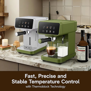 Máy pha cà phê Espresso tự động 20bar với máy tạo bọt sữa tích hợp, bọt điều chỉnh, màn hình IMG cho hộ gia đình và thương mại - Product Image 2