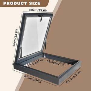 ไฟสกายไลท์ LED กันน้ำ อลูมิเนียมอัลลอยด์ ยี่ห้อ Fuxing เปิด-ปิดอัตโนมัติ ป้องกันแมลง ดีไซน์หลังคาแบบระบายอากาศกระจกสองชั้น - Product Image 6