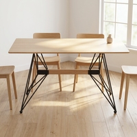 Table à manger rectangulaire moderne minimaliste de haute qualité, plateau en bois massif, table à manger pour café