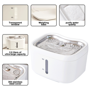 Fontaine à eau intelligente pour animaux de compagnie, grande capacité 2,5 L, commande à distance Tuya, recharge facile, lavage facile - Product Image 4