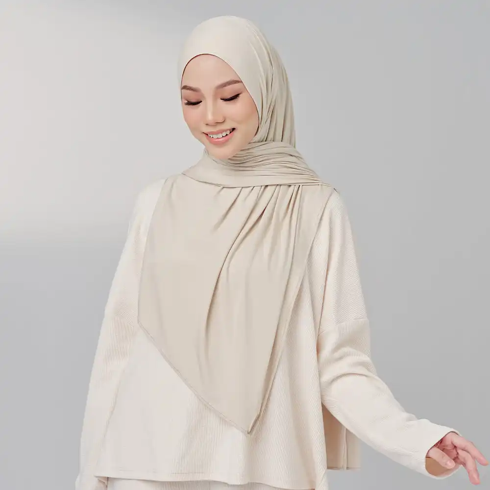 tudung modest natural breathable bamboo material iron-less long scarf hijab custom pantone color bamboo jersey shawl for women