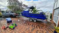 Bateau de pêche en aluminium, pour rames, 20 pieds, avec toilettes et remorque, bon marché