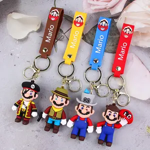 3D New Design Key Chain Car Bag 3D Ornaments Cartoon Lovely Mario Key Rings Backpack Pendant Wholesale Holiday Birthday Gifts