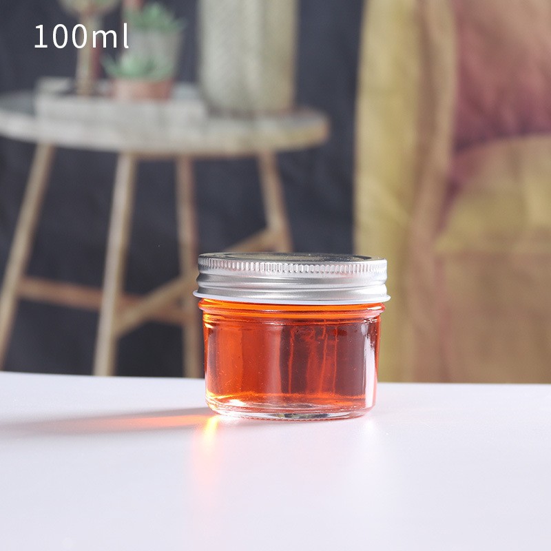 In stock 80ml 100ml 300ml 500ml glass honey storage jar with lid