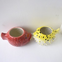 Mug Tiki keramik kreatif sesuai pesanan pabrik desain ikan Hawaii untuk kopi teh bir air penggunaan pesta yang berkelanjutan