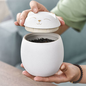 150ML 500ML Nhật Bản Maneki Neko Dễ Thương Mèo May Mắn Gốm Trà Caddy Lưu Trữ <span class=keywords><strong>Cookie</strong></span> <span class=keywords><strong>Jar</strong></span> - Product Image 4