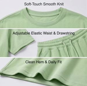 Ensemble décontracté d'été pour femmes : T-shirt ample et léger et short à cordon <span class=keywords><strong>de</strong></span> serrage – <span class=keywords><strong>Tenue</strong></span> deux pièces personnalisable avec logo – Fabricant OEM ODM - Product Image 2