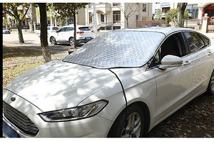 ที่บังแดดและหิมะสำหรับรถยนต์ - ผ้าคลุมกระจกหน้ารถแบบหนาสำหรับรถ SUV ทุกขนาด (ติดตั้งง่ายและใช้ได้กับรถทุกรุ่น) - Product Image 6