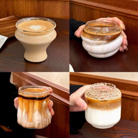 Produits en gros : Tasse à café en verre borosilicate de haute qualité, résistante à la chaleur, faite à la main, en forme d'écorce, mignonne, 300 ml (10 oz)