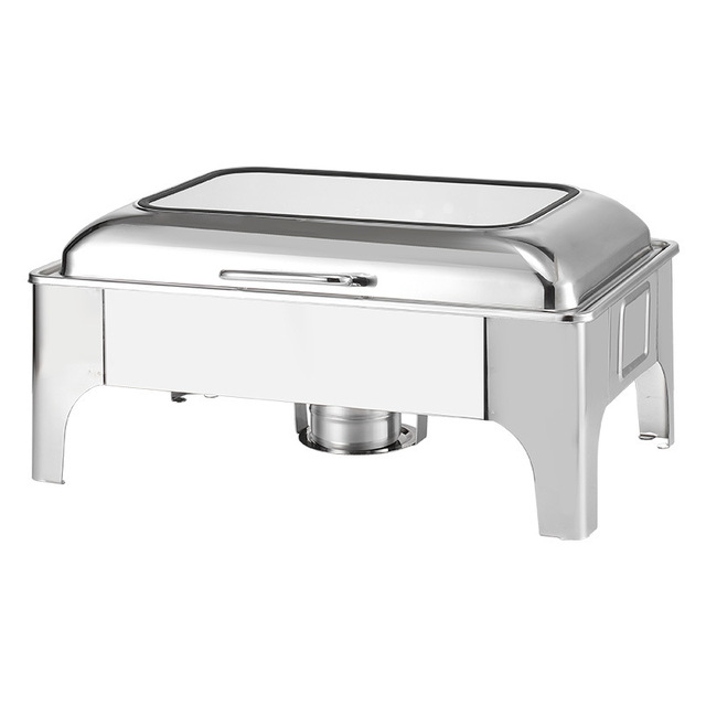 Black Donkey Stainless Steel Silver Buffet Bar Hotel Restaurant Alcohol Electric Heating Smokeless Pot Visible Lid Breakfast