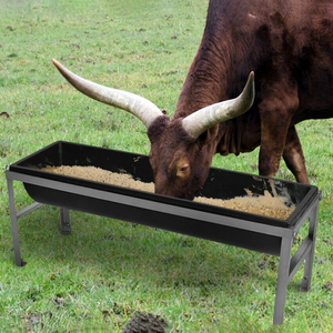 JH-Mech Largement Utilisé 39 "Long Porc Chèvre Cheval Abreuvoir Mangeoire À Bétail Avec Support En Métal Portable Facile À Nettoyer Mangeoire À Chèvres En Métal - Product Image 6