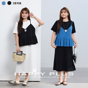 Chaleco con tirantes a cuadros azules para mujer Happy Plus, ropa exterior informal holgada con volantes N9236 - Product Image 5