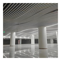 Paneles de techo de metal suspendidos de aluminio ondulado 3D modernos, diseño de techo falso comercial para centro comercial de aeropuerto o pasillo para hoteles