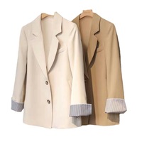 Veste en tricot pour femme, style anglais, couleur unie, manches longues, cardigan, bouton unique, veste de bureau, veste de travail
