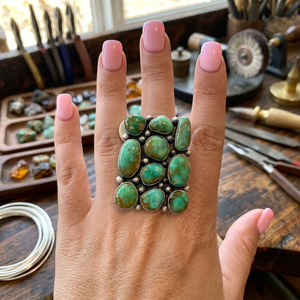 Superbe Bague Artisanale en Argent Sterling 925 avec Turquoise Tibétaine Naturelle et Sertissage Clos, Idéale pour Mariage et Fêtes - Product Image 3