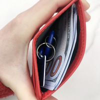 Dompet Kartu Kulit PU Siap Kirim Lintas Negara dengan 4 Slot Kartu, Detail Jahitan, Kapasitas Besar, Desain Unisex