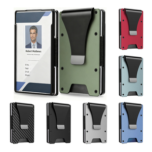 กระเป๋าสตางค์โลหะอเนกประสงค์ ป้องกัน RFID พร้อมช่องใส่บัตรประจำตัว  โลโก้สั่งทำได้ MOQ ต่ำ  วัสดุอะลูมิเนียมคาร์บอนไฟเบอร์  ที่ใส่บัตรแบบมินิมอล - Product Image 1
