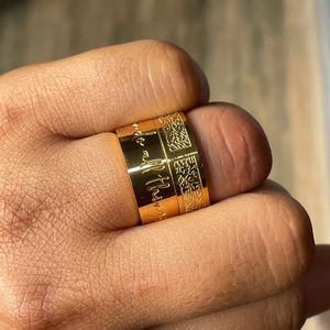 I Can Làm Tất Cả Mọi Thứ Khắc Trang Sức Không Xỉn Màu Chiều Rộng 8MM Nhẫn Thép Không Gỉ Mạ Vàng Nhẫn Phông Chữ Tùy Chỉnh Nam Nữ Hợp Thời Trang - Product Image 4