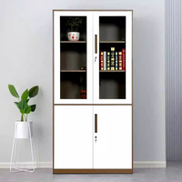 Armoire de classement ignifuge de bureau en acier avec porte battante, meuble de rangement, présentoir d'articles, porte en verre trempé