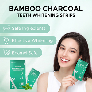 निजी लेबल वाले मिंट दांतों को सफेद करने वाली सूखी स्ट्रिप्स सूखी पट्टियों को शुष्क अनुप्रयोग के साथ मौखिक सफेद करने वाले चारकोल स्ट्रिप्स - Product Image 2