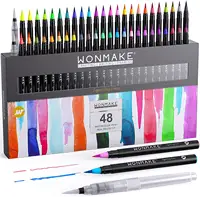 Amazon Hot Sale Plastic Handle 20 Colors Watercolor Brush Pen Set with One Free Water Brush Pen
