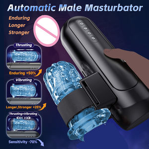 Volledig automatische vibrerende telescopische masturbatie cup voor mannen, van siliconen, met omgekeerde constructie. - Product Image 3