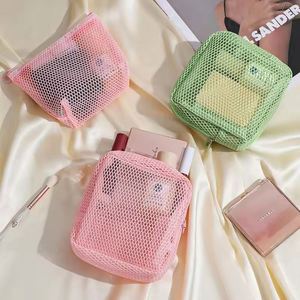 Small Square Lipstick Pouch Portable Mesh <b>Makeup</b> Bag , <b>Storage</b> Bag, Mesh Bag, Lightweight Multi-functional Bag - Product Image 5
