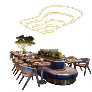 Luxury Modern Cafe Interior Design Wood Restaurant Booth Seating <strong>Sofa</strong> Coffee Shop Chair Table Set for Bar or <strong>Cafeteria</strong> - Product Image 1