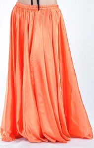 Falda Larga Gitana para Mujer, Ropa de Práctica de Danza, 15 Colores Surtidos, Falda de Danza Sólida en Morado y Dorado, Falda de Satén de 360 Grados para Danza del Vientre - Product Image 6