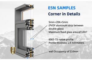 QIGUANG NFRC USA maison insonorisée Double vitrage français Triple Low E vitrage aluminium inclinable et tournant fenêtres de maison à battants - Product Image 3