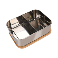 Boîte à lunch bento pour enfants, double compartiment, en acier inoxydable, compatible micro-ondes, avec logo personnalisé, pour la rentrée scolaire