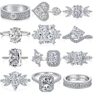 Bague de fiançailles et de mariage DYLAM en argent sterling avec moissanite et zircone 8A, style cocktail et éternité, bijoux de mode raffinés - Product Image 4