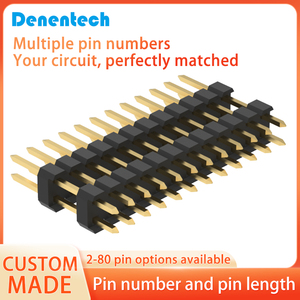 Denentech ổn định cao kép hàng kết nối Dip nối 8P 12p 14P 16P thẳng pin tiêu đề <span class=keywords><strong>2.54mm</strong></span> Brass liên hệ với ABS cho PCB - Product Image 3