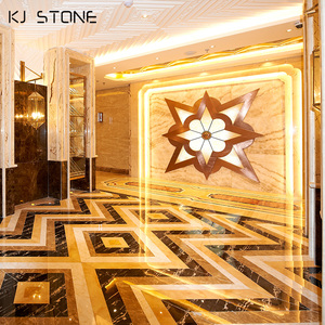 Vàng Inlay gạch lát sàn mô hình máy bay phản lực nước huy chương tùy chỉnh sang trọng nhà lối vào tự nhiên máy bay phản lực nước đá cẩm thạch - Product Image 4