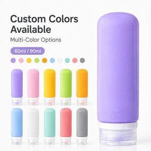 Ensemble de voyage en silicone avec logo personnalisé, sans BPA, qualité alimentaire, flacons compressibles rechargeables pour emballage cosmétique avec sac de voyage - Product Image 3